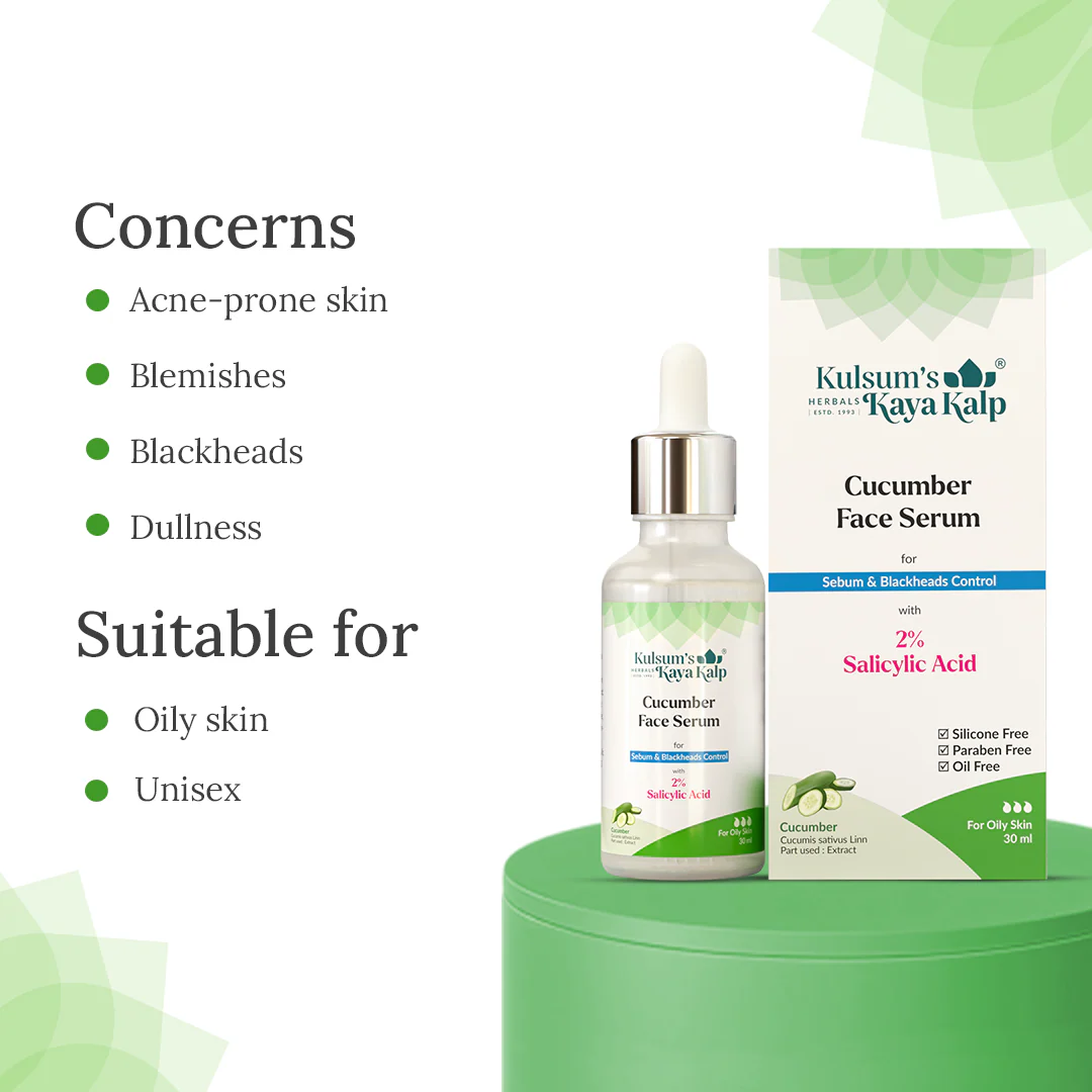 Cucumber Face Serum with 2% Salicylic Acid -30ml - Image 4